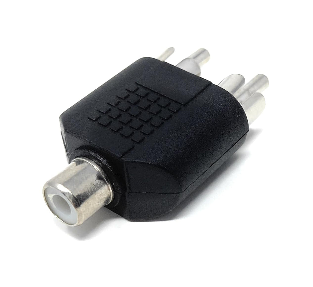 DRUT Twin RCA Plugs to RCA Phono Socket Phono RCA Splitter, Joiner Audio Cable Adapter