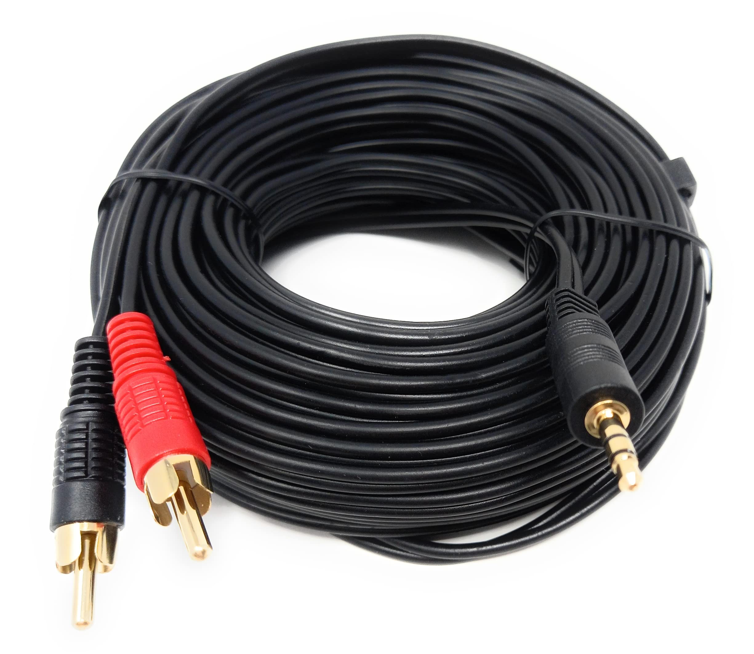 DRUT 3.5mm to Twin RCA Stereo Aux Phono Audio Cable Mini Jack Lead Cord Y Splitter Headphone Cord RCA Y Splitter Adapter