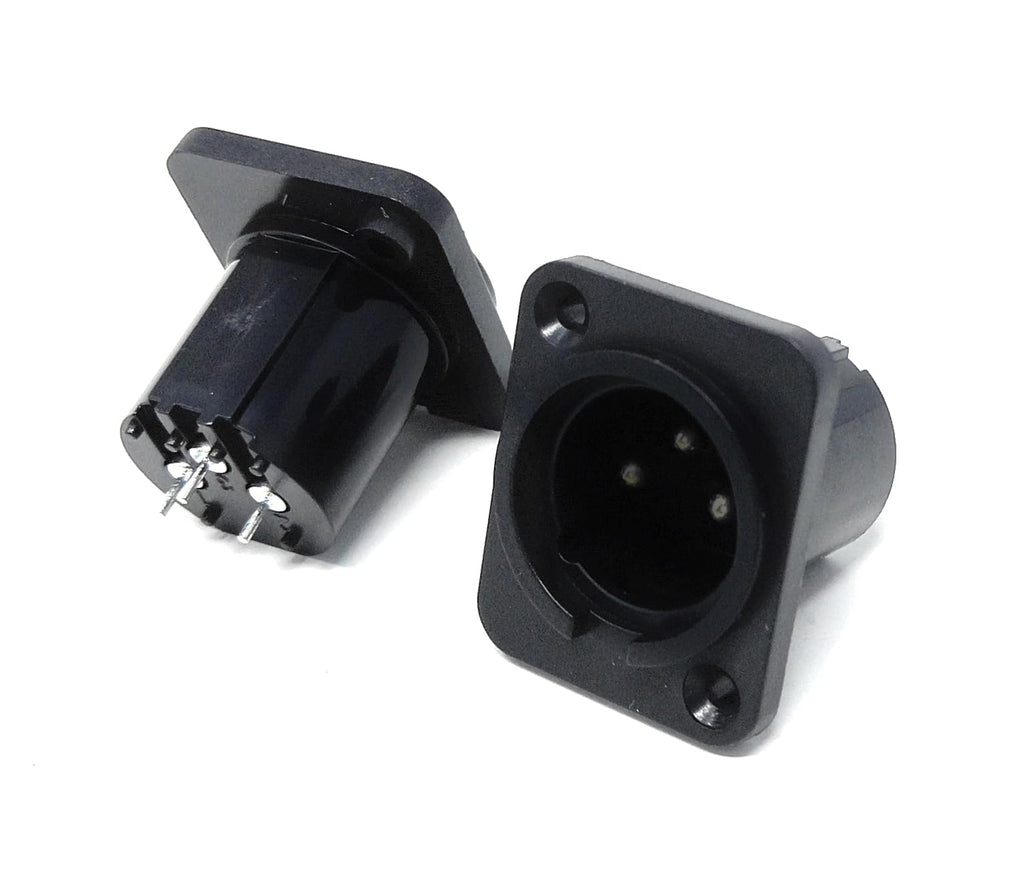 DRUT 3-Pin XLR Male Chassis Mount Socket – Plastic Panel Jack for Audio, Microphone, Studio, DJ Mixer and Speaker Connections, Solder Terminals