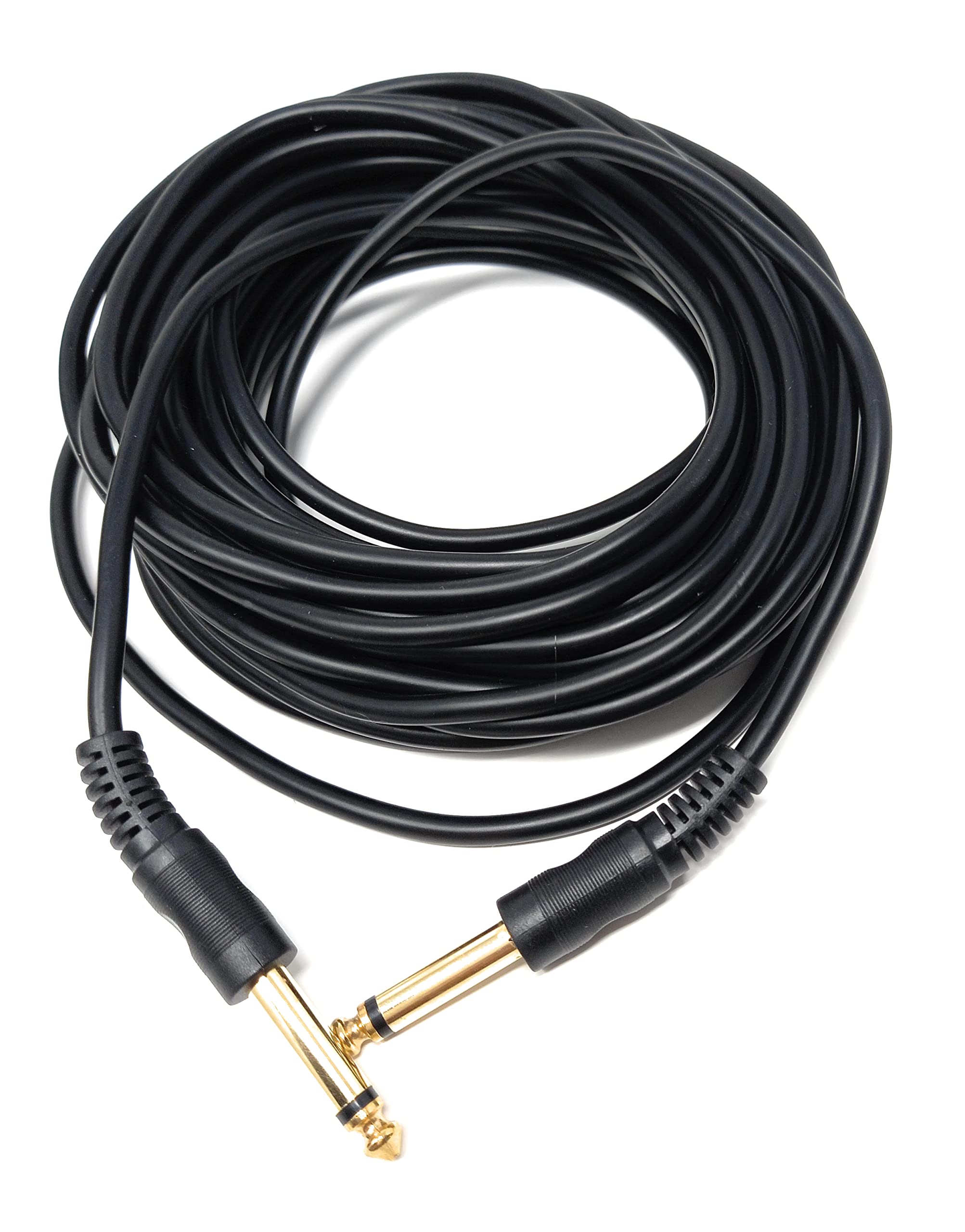 DRUT 6.35mm to 6.35mm Mono 1/4'' TS Jack Plug Speaker, Guitar, Instrument, Patch Cable Gold Connectors