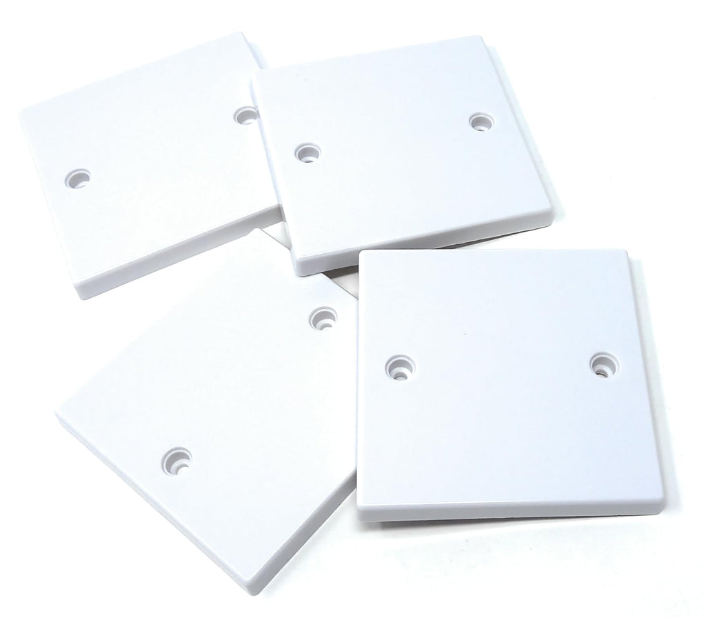 Single Blanking Plate Cover for Electrical Sockets Back Box White Finish, With Screws (86mm x 86mm)
