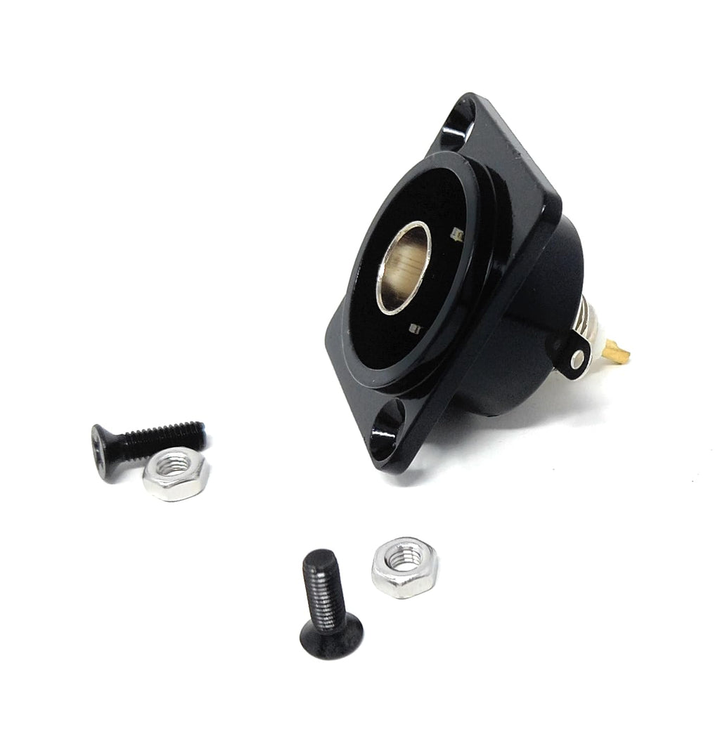 DRUT D-Series Type BNC Plug Connector – Chassis Panel Mount Adapter with Solder Terminal for SDI Video and Coaxial Connections
