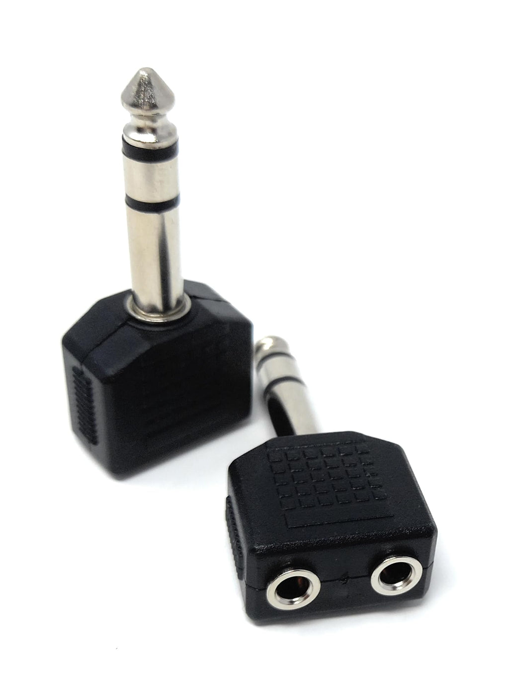 DRUT 6.35mm Stereo Jack Plug to Twin 3.5mm Female Sockets Cable Adapter Y Splitter