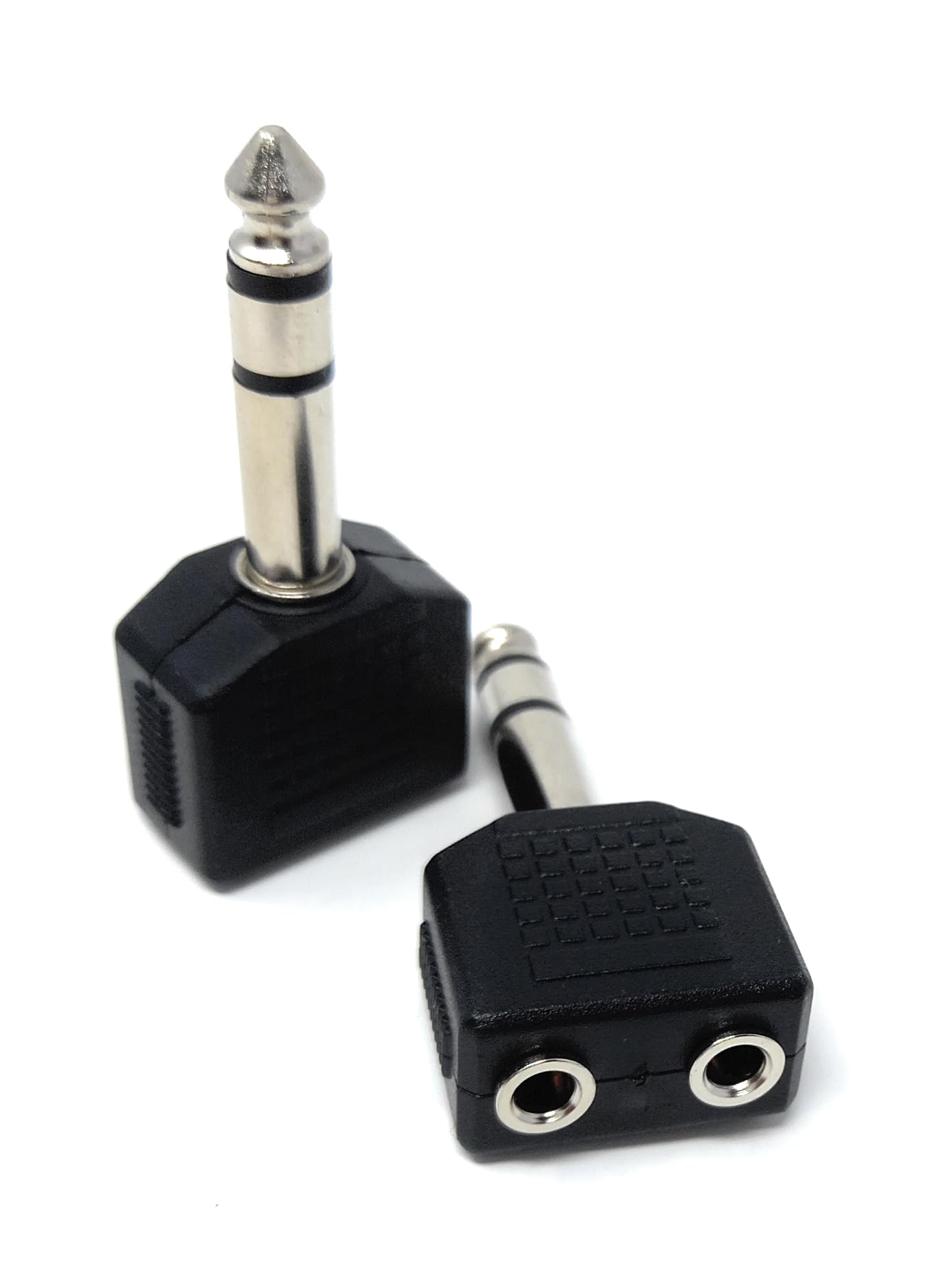 DRUT 6.35mm Stereo Jack Plug to Twin 3.5mm Female Sockets Cable Adapter Y Splitter
