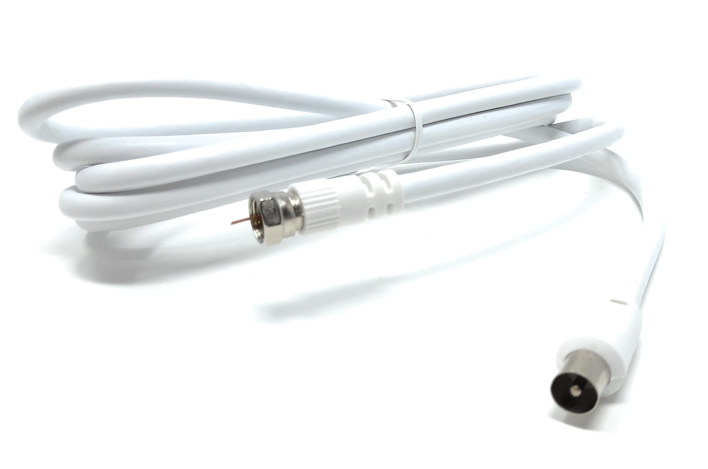 DRUT RF TV Aerial Male to F Type Connector Male Plug Coaxial Coax Cable, Lead, 75 Ohm, 3C-2V