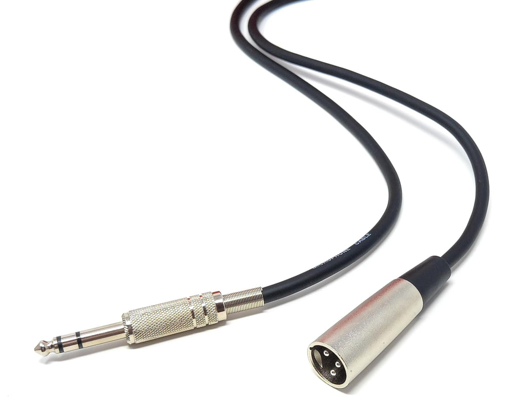 DRUT Stereo 6.35mm Jack to XLR Male 3 Pin Screened, Balanced, Flexible Audio Cable XLR Male to 1/4 TRS Stereo Cord for Pro HiFi, Guitar, Music Instrument, Microphone Lead