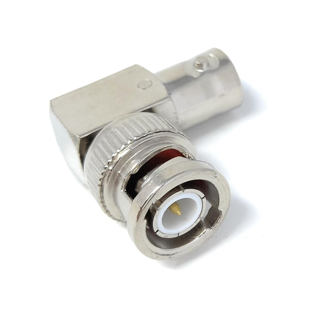 DRUT BNC Male to Female Socket to Plug Right Angled Adapter for CCTV Camera Cable Lead