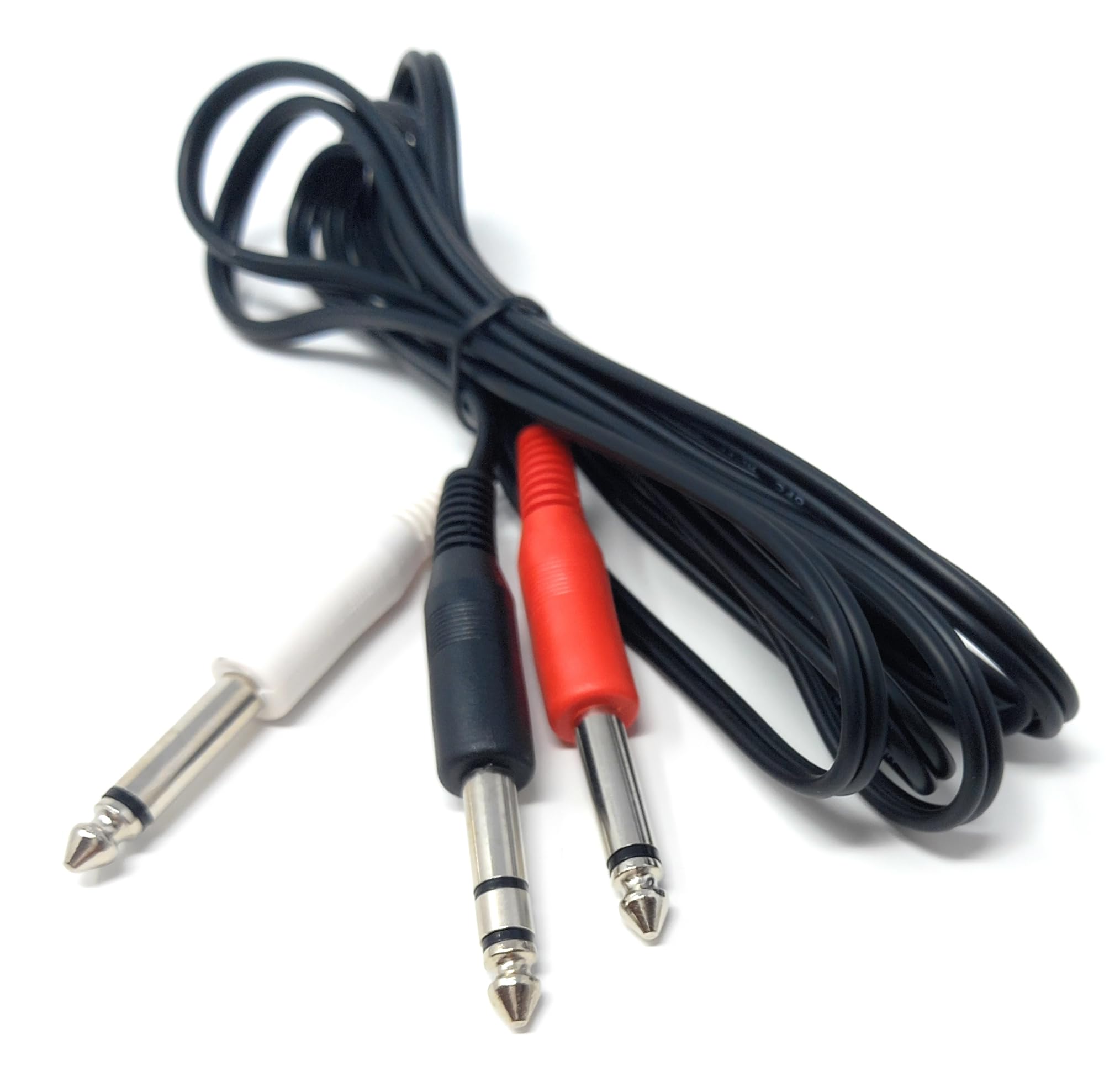 6.35mm Stereo Jack To 2 x 6.35mm Mono Jack Y Splitter TRS Stereo to Twin 1/4 Inch TS Mono Lead Cable