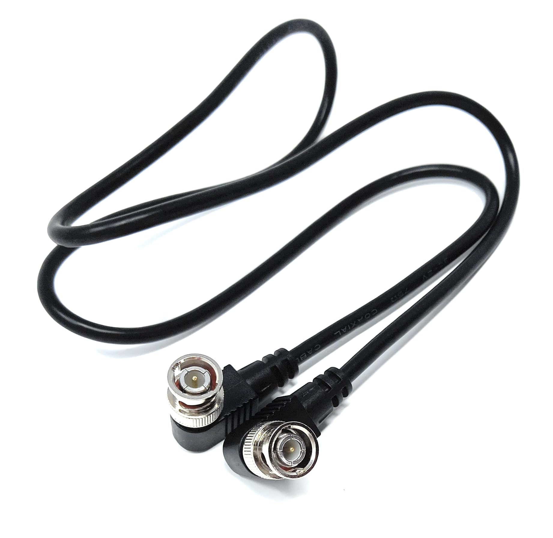 DRUT BNC Male to Male Right Angle Coaxial HD Video Audio Cable RG59 75ohm for CCTV, Camera Monitor, Radio Antenna Lead