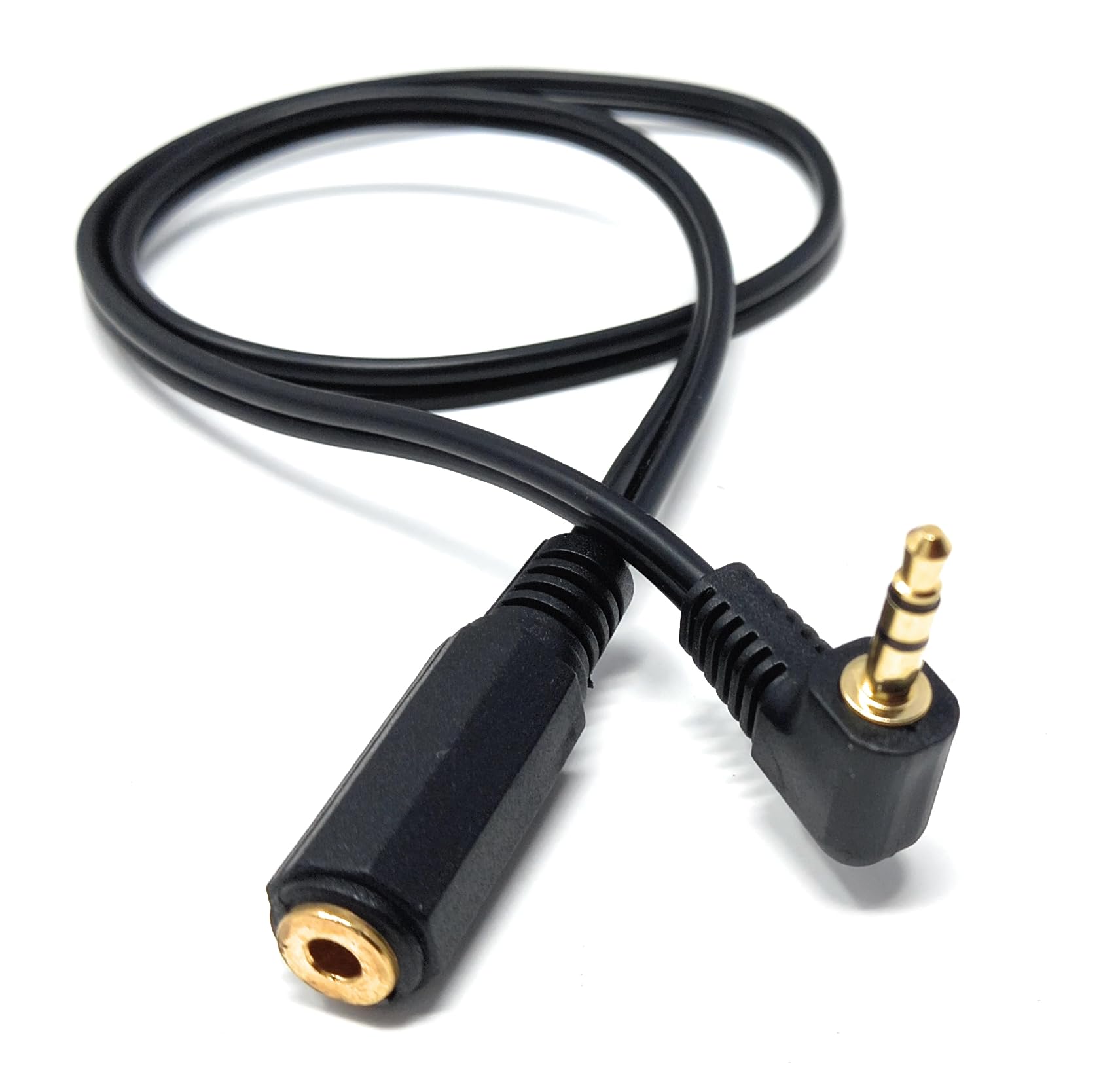 DRUT 3.5mm Right Angle Stereo Jack to Socket Headphone, Audio Devices AUX 1/8'' Extension Cable Lead