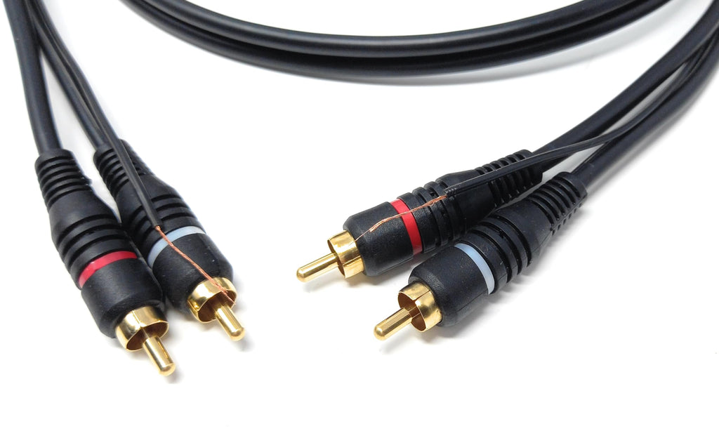 DRUT Twin RCA to RCA Phono Turntable Mixer Ground Lead With Earth Terminals Cable
