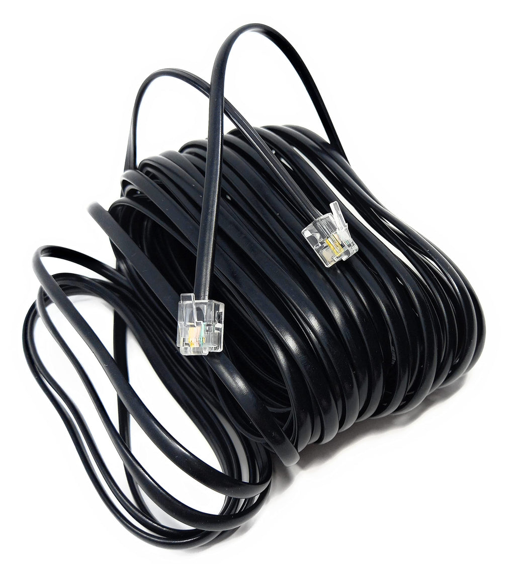 DRUT RJ11 to RJ11 Telephone Landline Cable ADSL (6P4C) Flat Lead High Speed BT Internet Broadband Male to Male Router, Modem, Phone Extension Wire