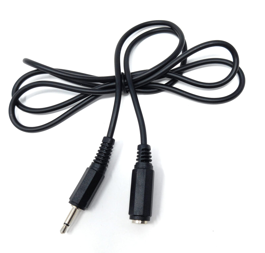 3.5mm Mono Jack to 3.5mm Socket Extension Cable, Male Plug to Female Socket Nickel Connectors
