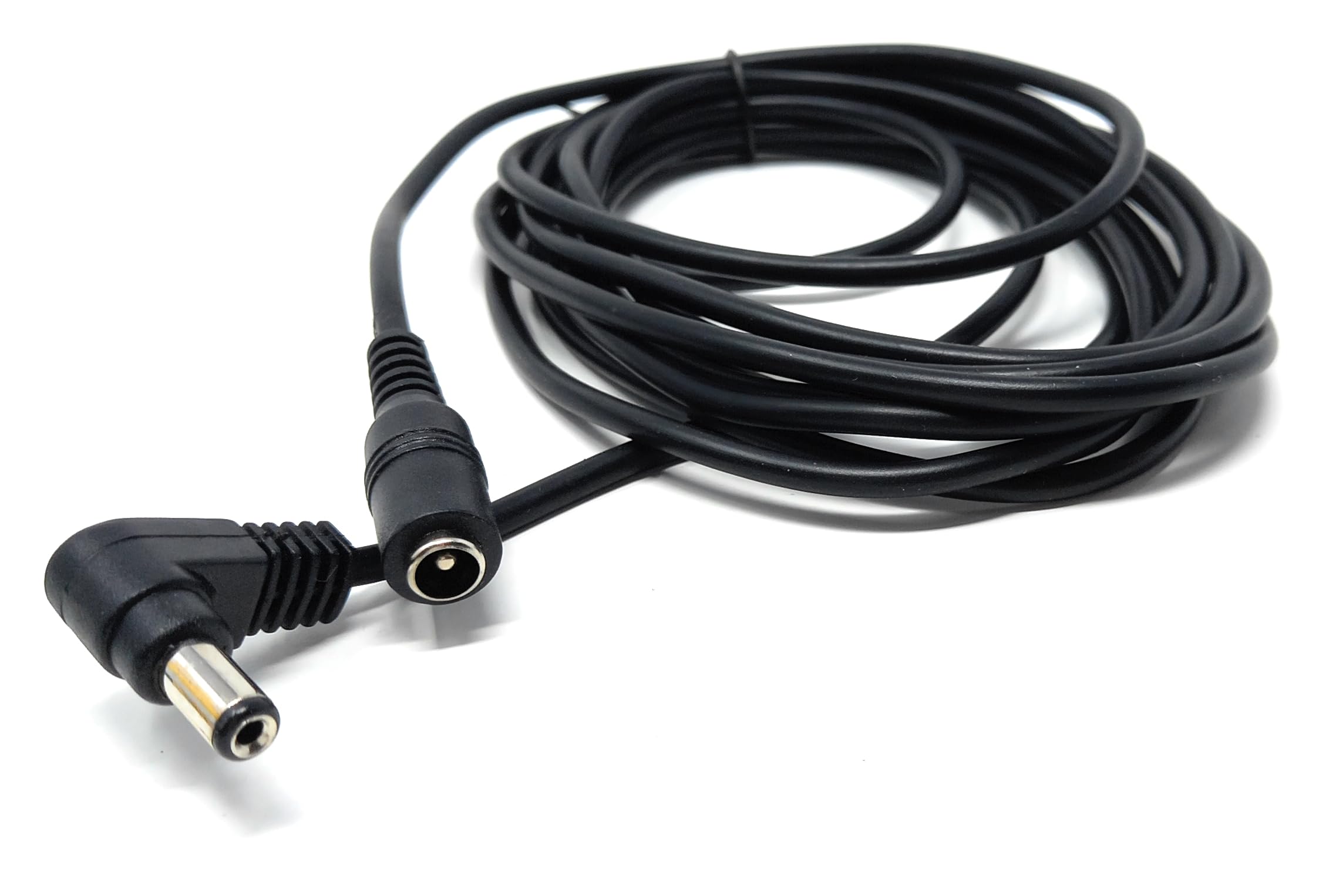 DRUT 5.5mm x 2.1mm Right Angled DC Power Male to Female Lead for Security Camera, LED Strip, CCTV IP Surveillance, Solar Panel, Music Instruments Extension Cable