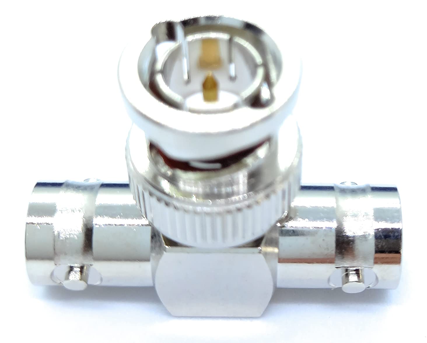 BNC T Shape 3 Way BNC 1 Male to 2 Female RF Adapter Connector Coupler for CCTV Camera Video SDI/BNC Cable Joining Extension Coaxial