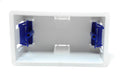 Double 2 Gang Dry Lining Back Plasterboard Box 47mm, Pattress Box with Adjustable Lugs, for Faceplate