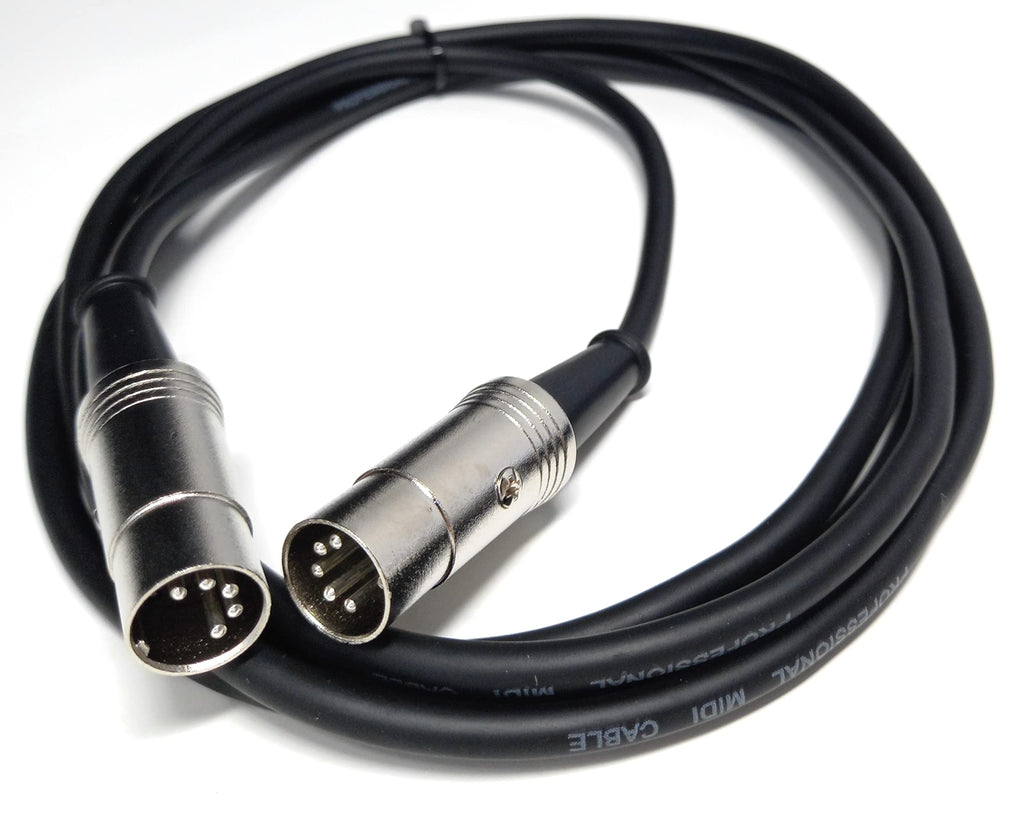 DRUT MIDI Male to Male Lead 5 pin DIN Shielded Flexible for Computer, Synth, Keyboard, Effects, Music Instruments Audio Cable