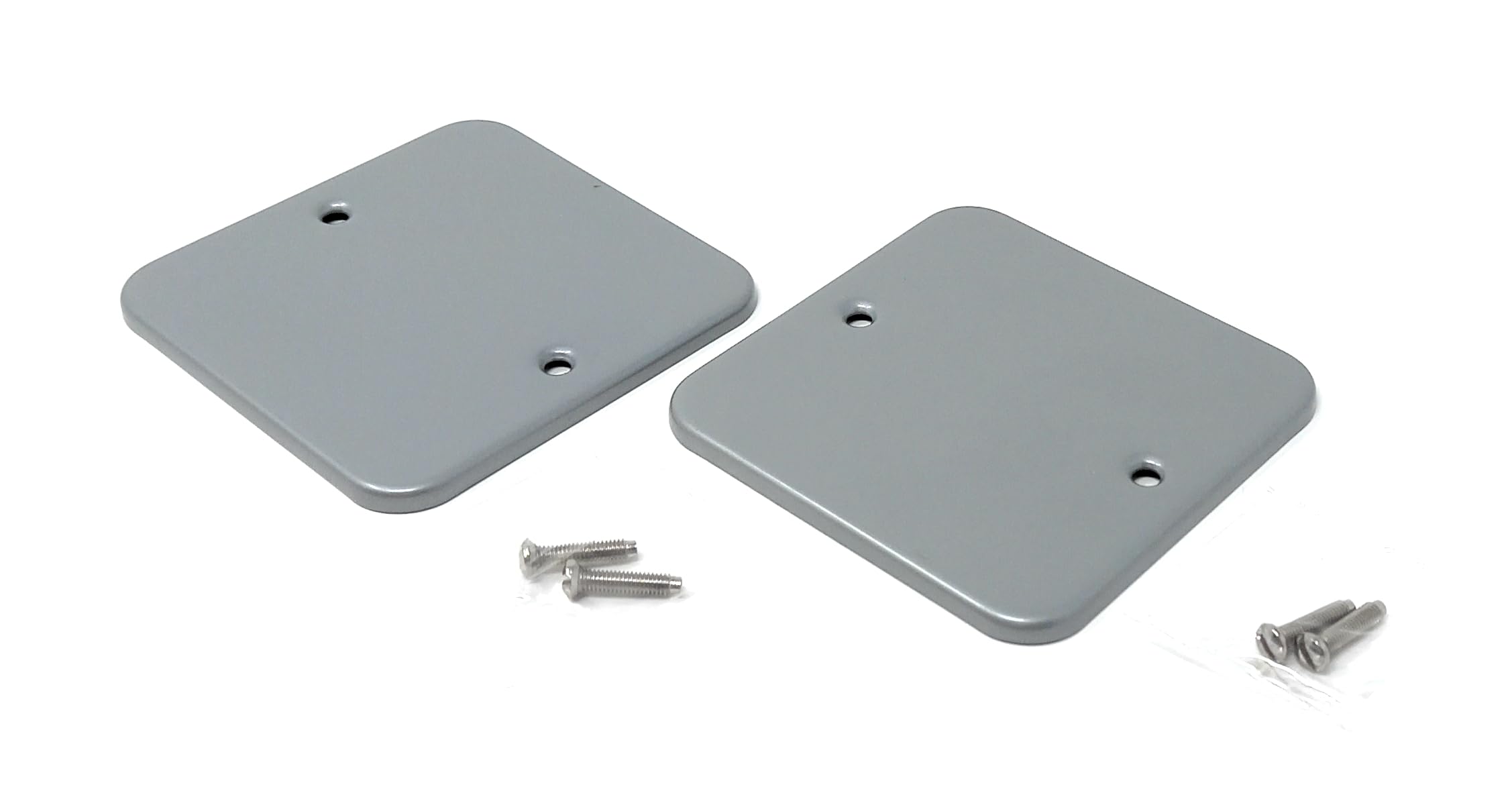 Single Gang Metal Clad Blanking Plate – Durable Wall Faceplate Cover for Electrical Sockets with Screws Included (80x80x4mm)