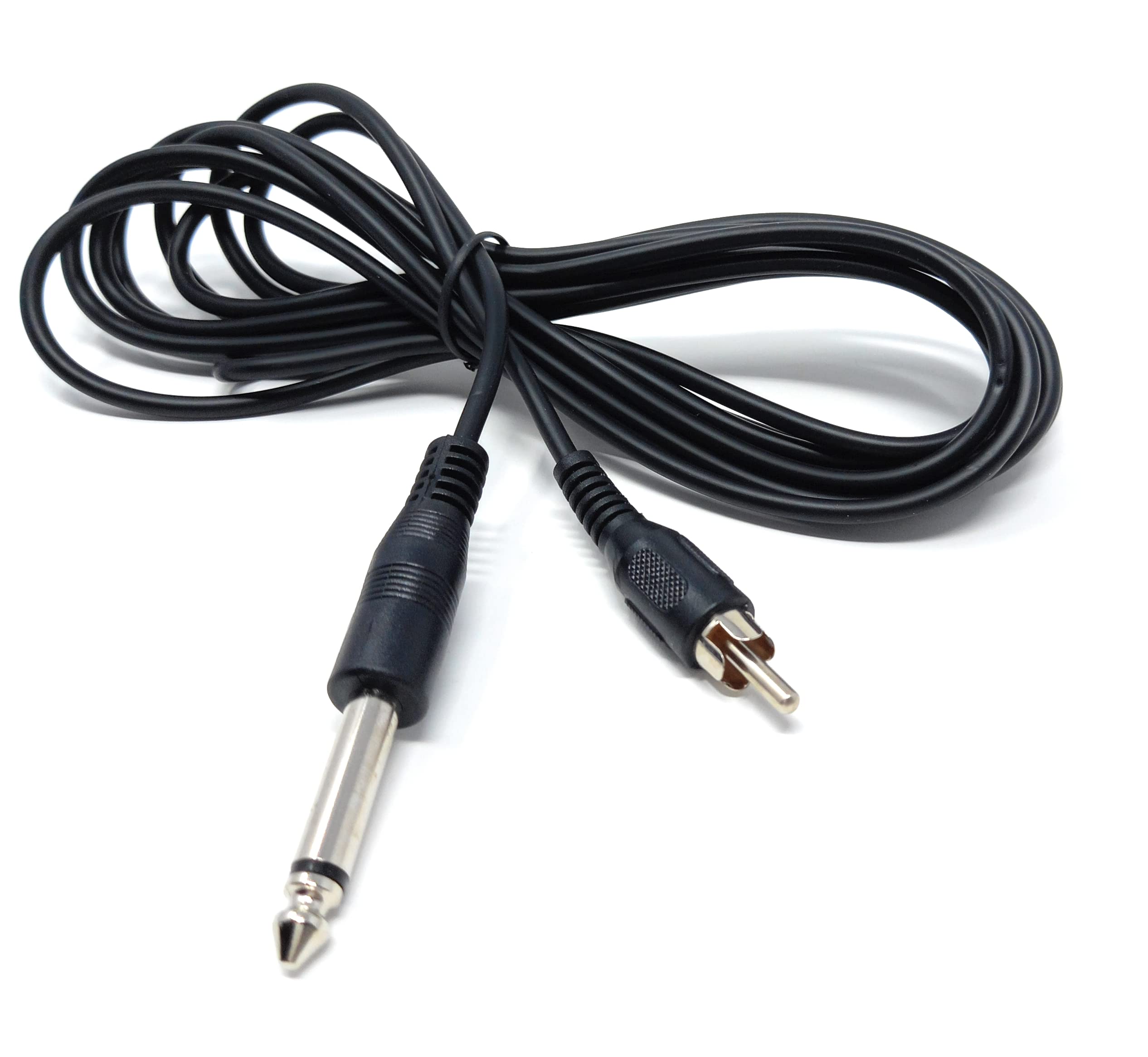 DRUT 6.35mm (1/4") Mono Jack Plug to RCA Phono Plug Audio Male to Male Lead Cable