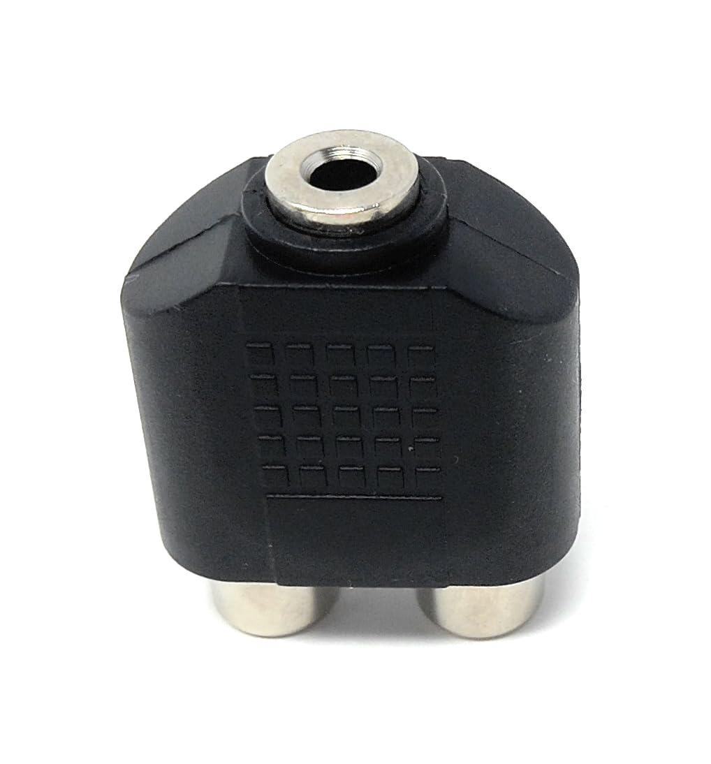 DRUT 3.5mm Female to 2 RCA Female Socket Stereo Audio Adapter for Headphones, Speakers, or Audio Devices