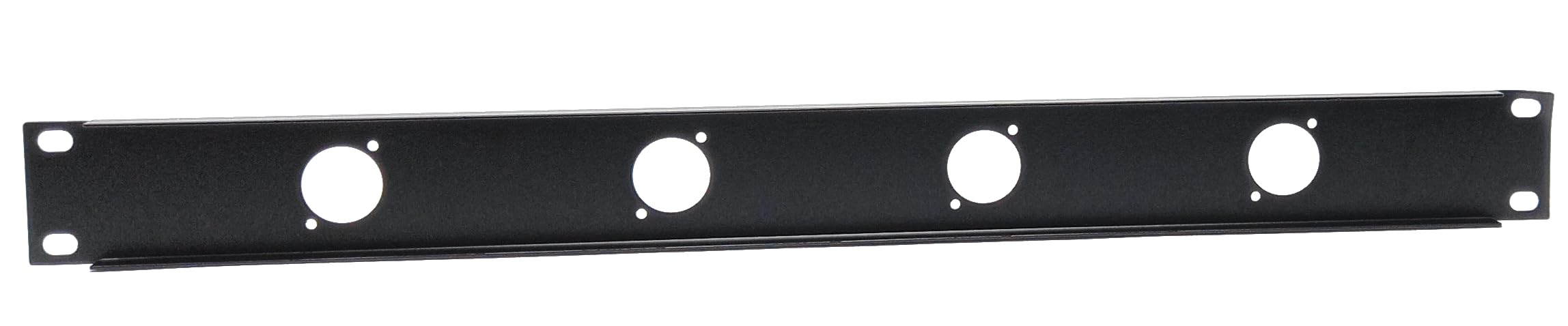 1U 19" Rack Mount D-Series Punch-Out Panel - Compatible with XLR, Speakon, and Neutrik Connectors for AV, Audio, and Computer Racks