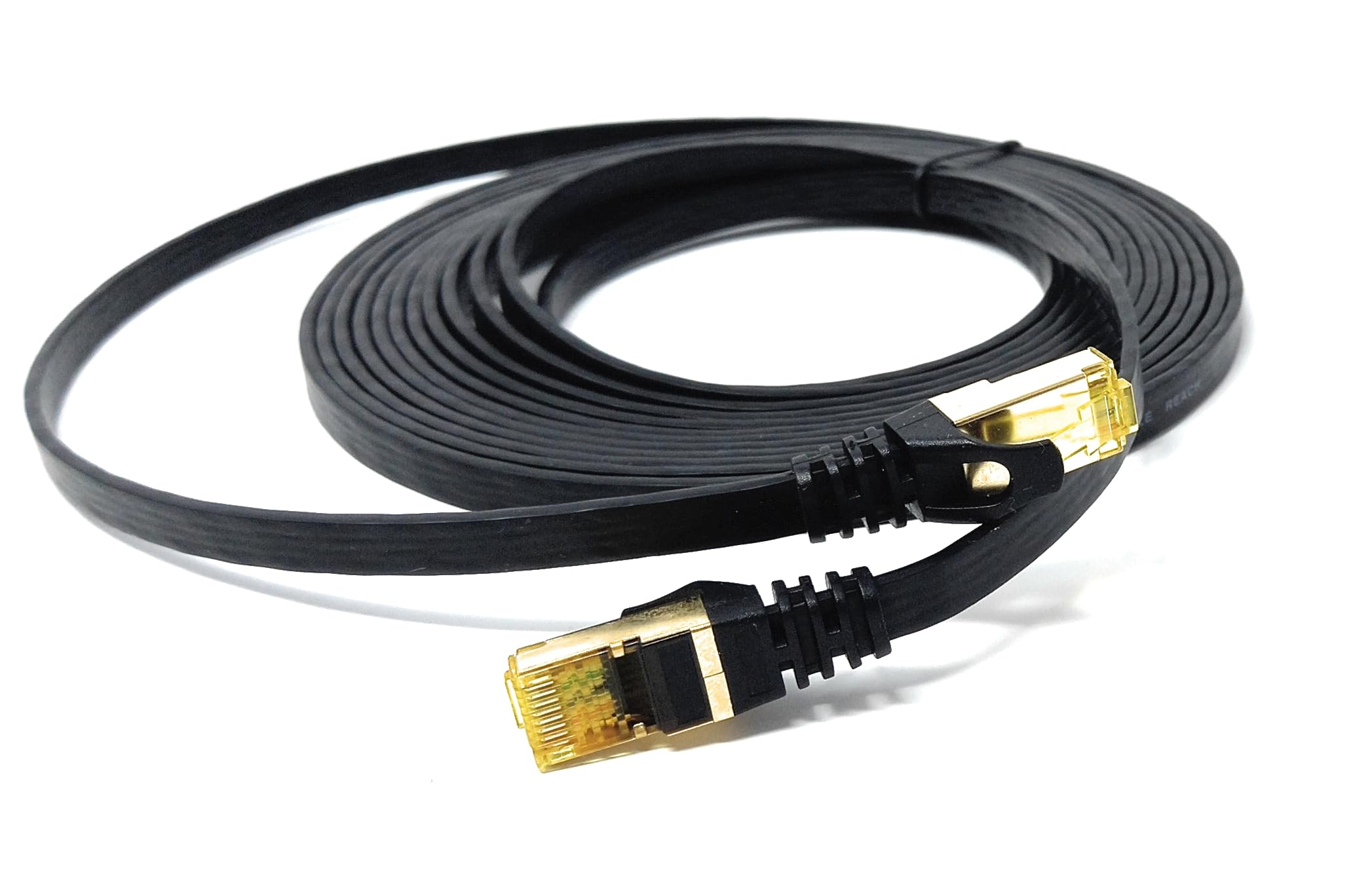 DRUT CAT7 Flat FTP Shielded 600MHz 10Gbps Ethernet LAN RJ45 Cable Gold Plated Switch Router Modem Access Point Lead