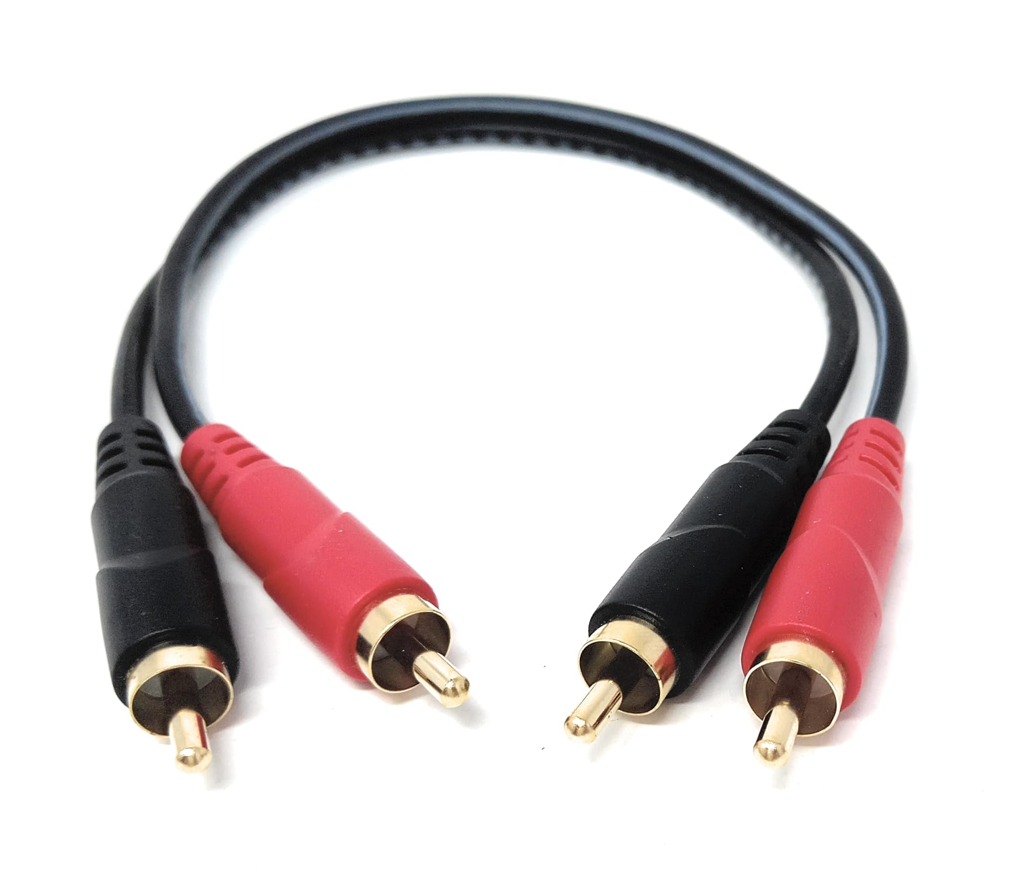 DRUT 2 x RCA Audio Cable – Stereo Male to Male Lead with Gold-Plated Plugs for Amplifier, Active Speakers, Subwoofer, Turntable, HiFi & Home Audio Systems