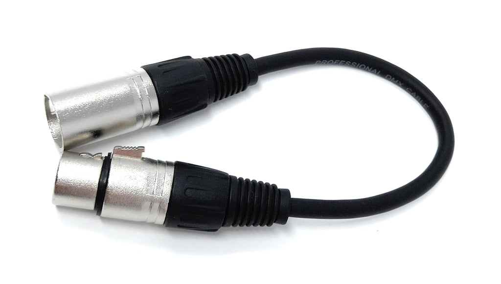 DRUT 20cm short XLR 3 Pin Plug to 5 Pin DMX Female Socket Adapter Audio Video Lighting Cable 0.6ft