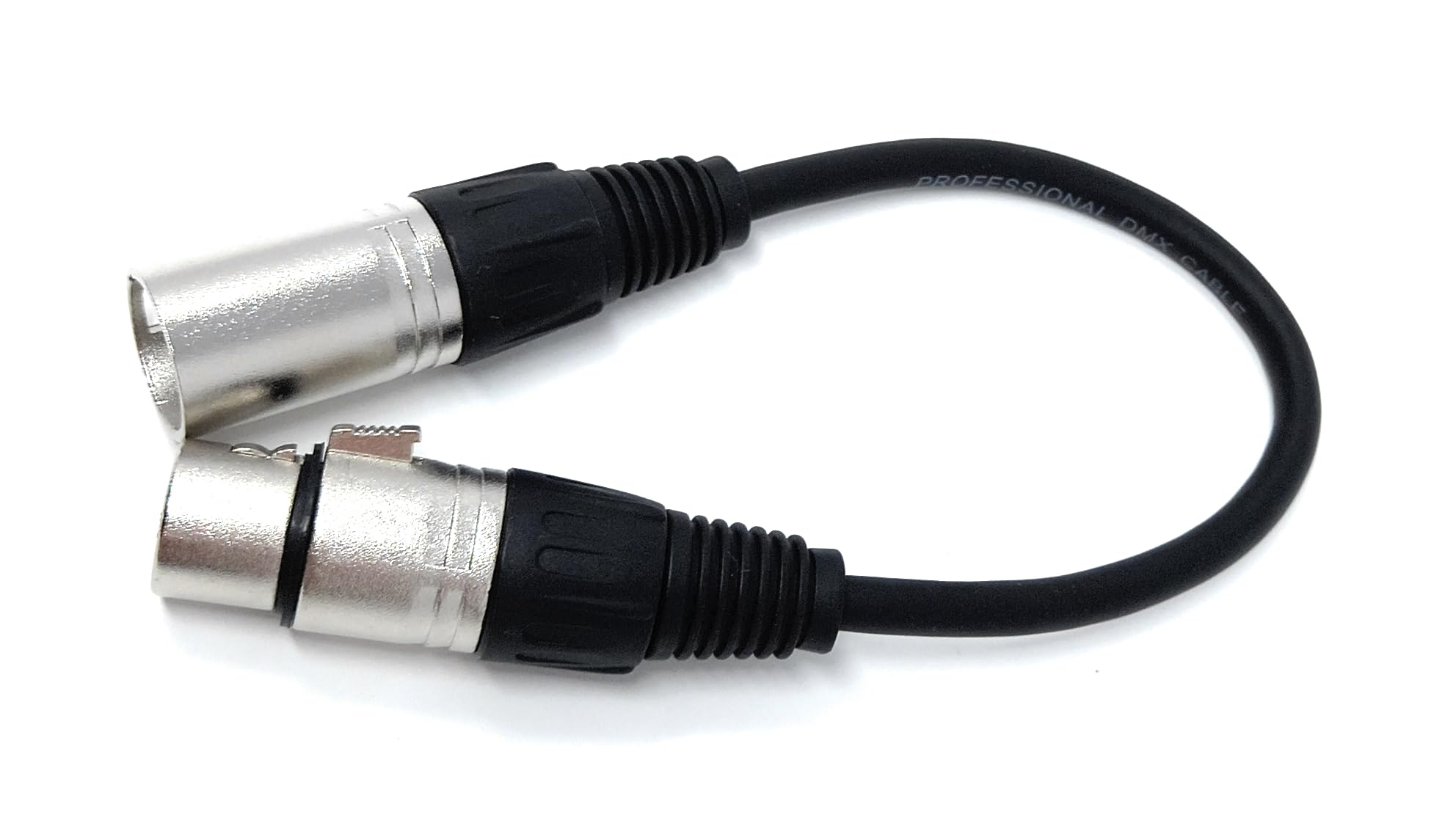 DRUT 20cm short XLR 3 Pin Plug to 5 Pin DMX Female Socket Adapter Audio Video Lighting Cable 0.6ft