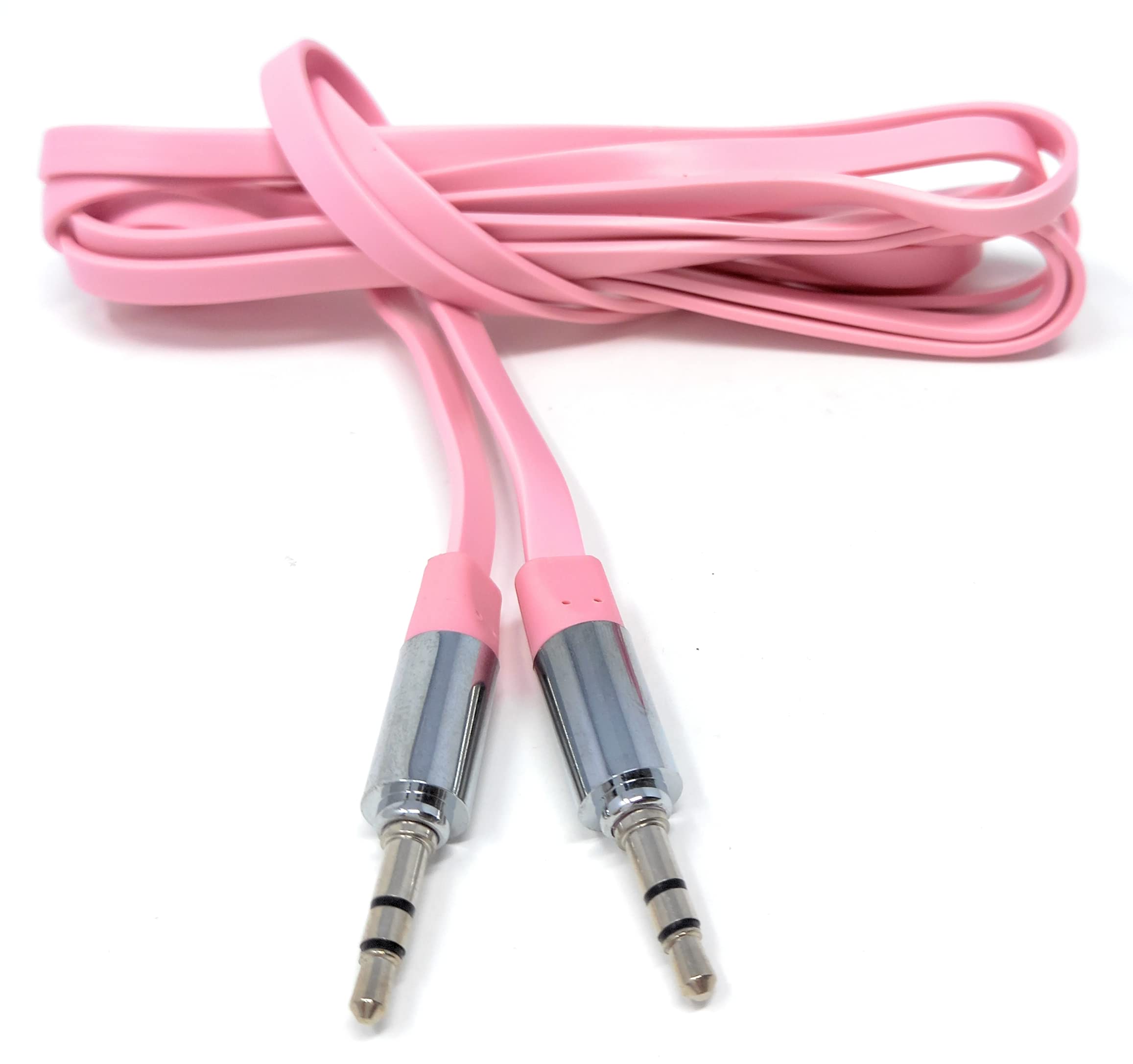 DRUT 3.5mm Jack to Jack with Metal Plug AUX Stereo Audio Flat Cable Male to Male Tangle-Free Lead