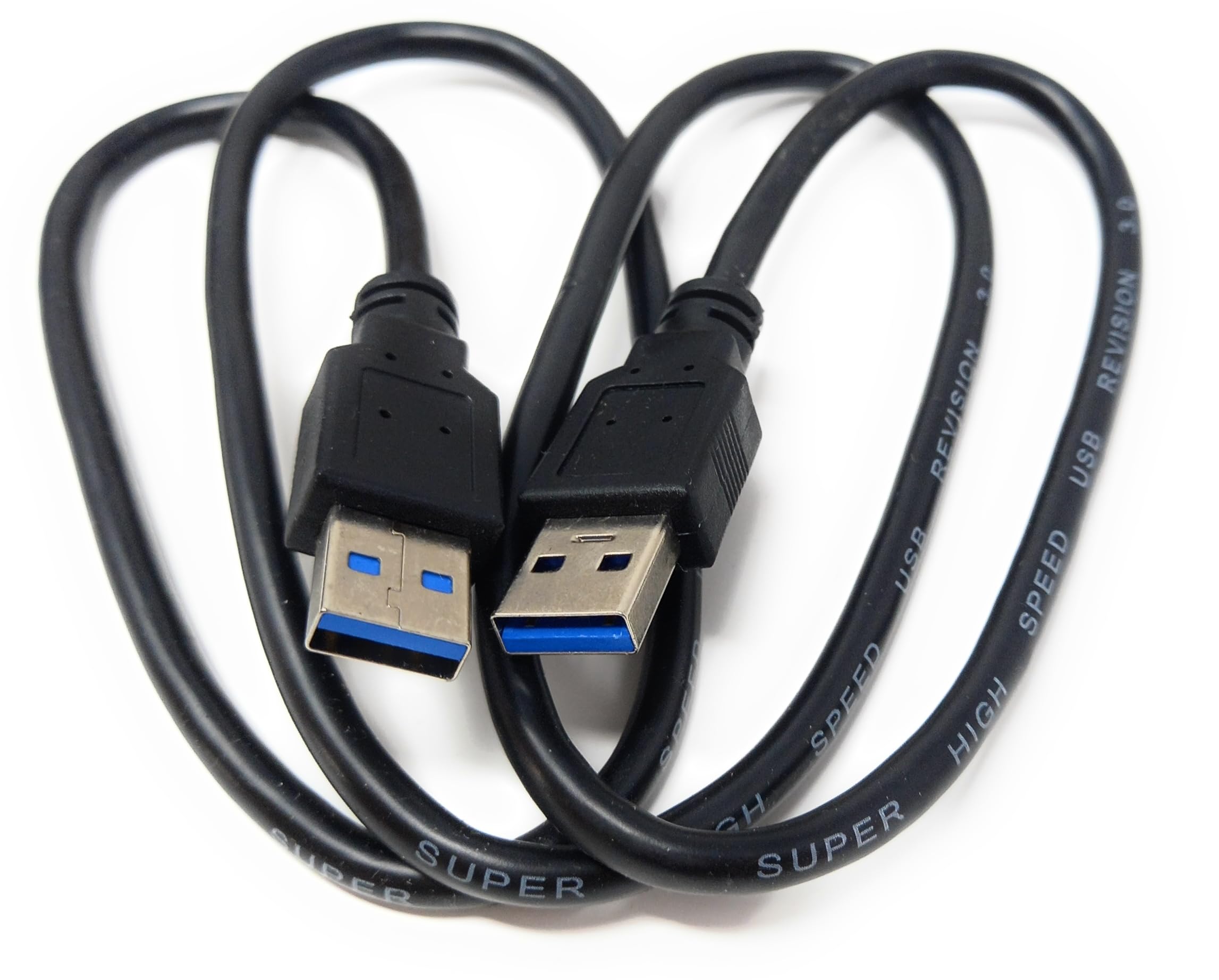 USB to USB 3.0 A Male to Male Lead 5 Gbit/s (625 MB/s), 10 Times Faster Than USB 2.0, SuperSpeed Data Transfer Cable