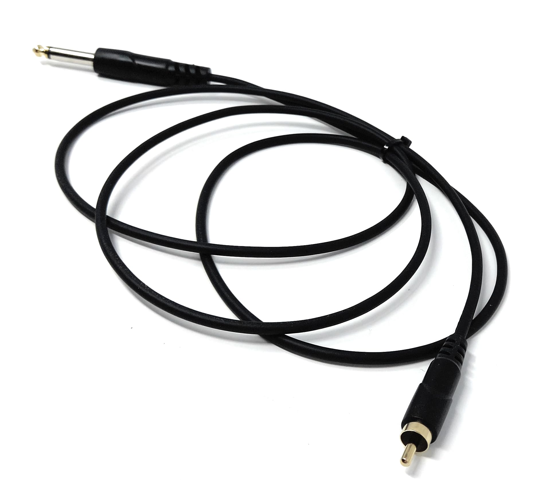 DRUT 6.35mm (1/4") Mono Jack Plug to RCA Phono Audio Cable – Signal Patch Lead for Mixers, Controllers, DJ & Audio Equipment
