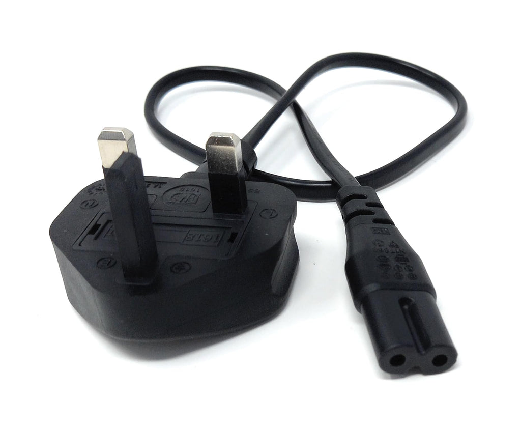 UK Power Cable 3A Fused Plug to C7 Figure-8 Lead – Compatible with PS5, PS4, Xbox, Laptops, Smart TVs, DVD Players, and Chargers
