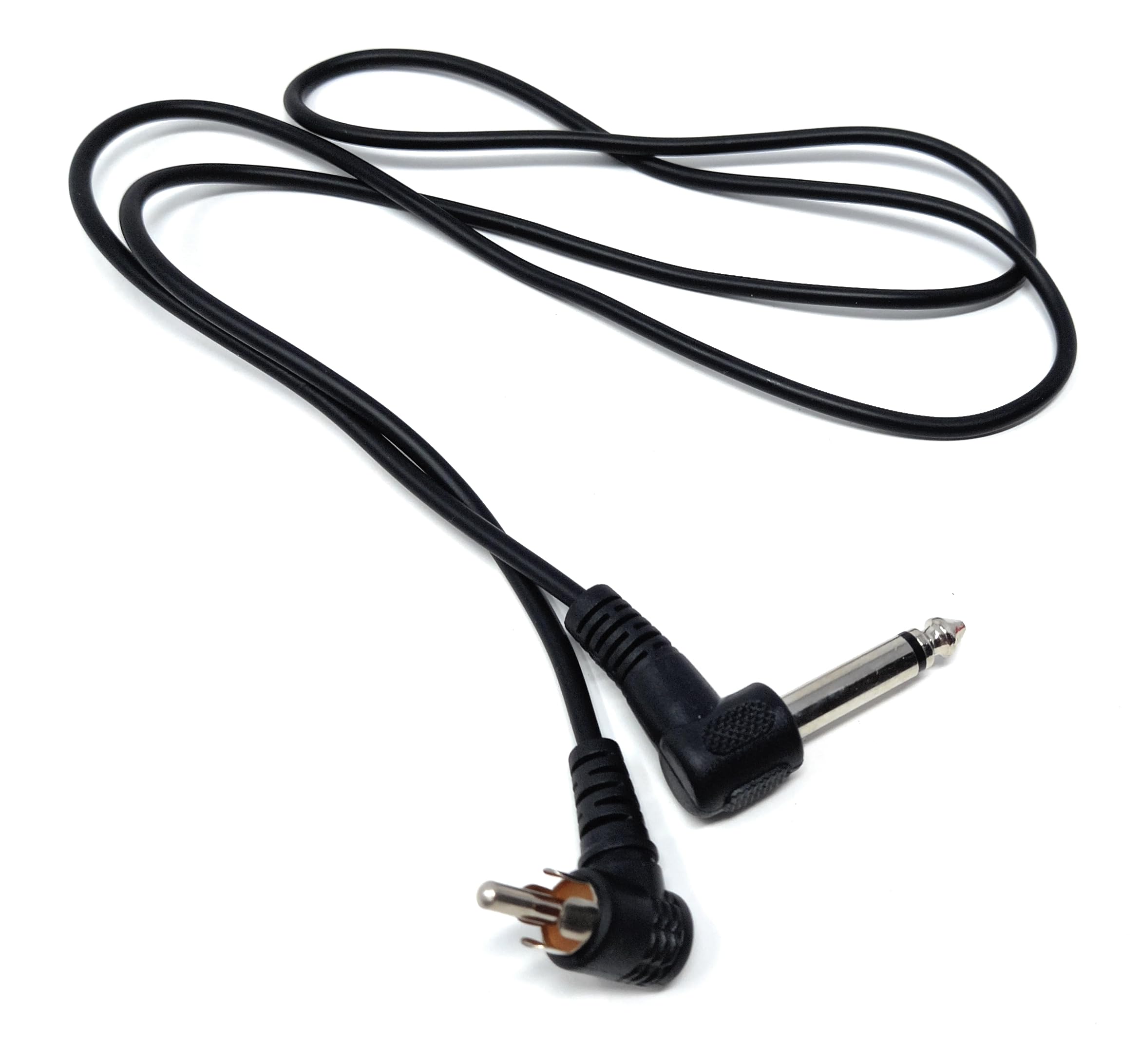 DRUT 6.35mm Mono Jack Plug to RCA Phono Male Plug Audio Cable Right Angle Audio Coax Lead
