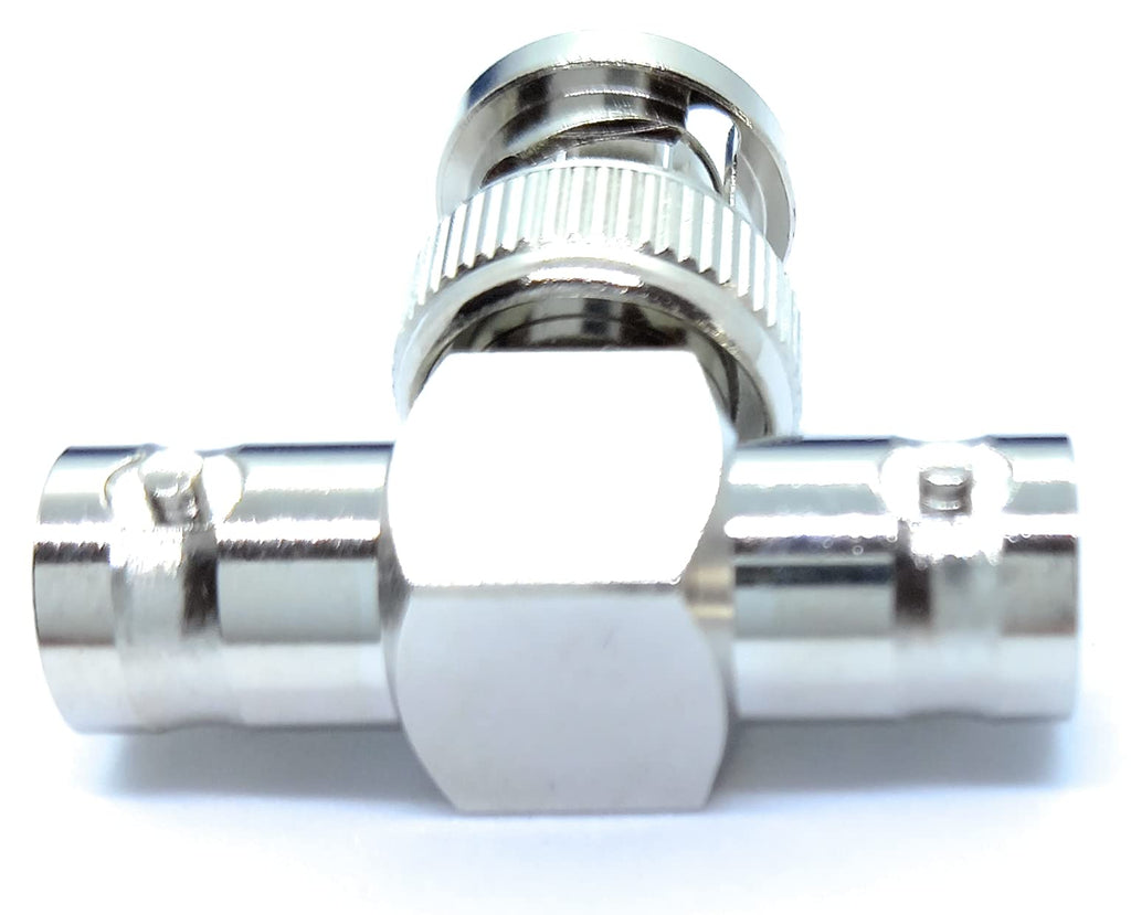 BNC T Shape 3 Way BNC 1 Male to 2 Female RF Adapter Connector Coupler for CCTV Camera Video SDI/BNC Cable Joining Extension Coaxial