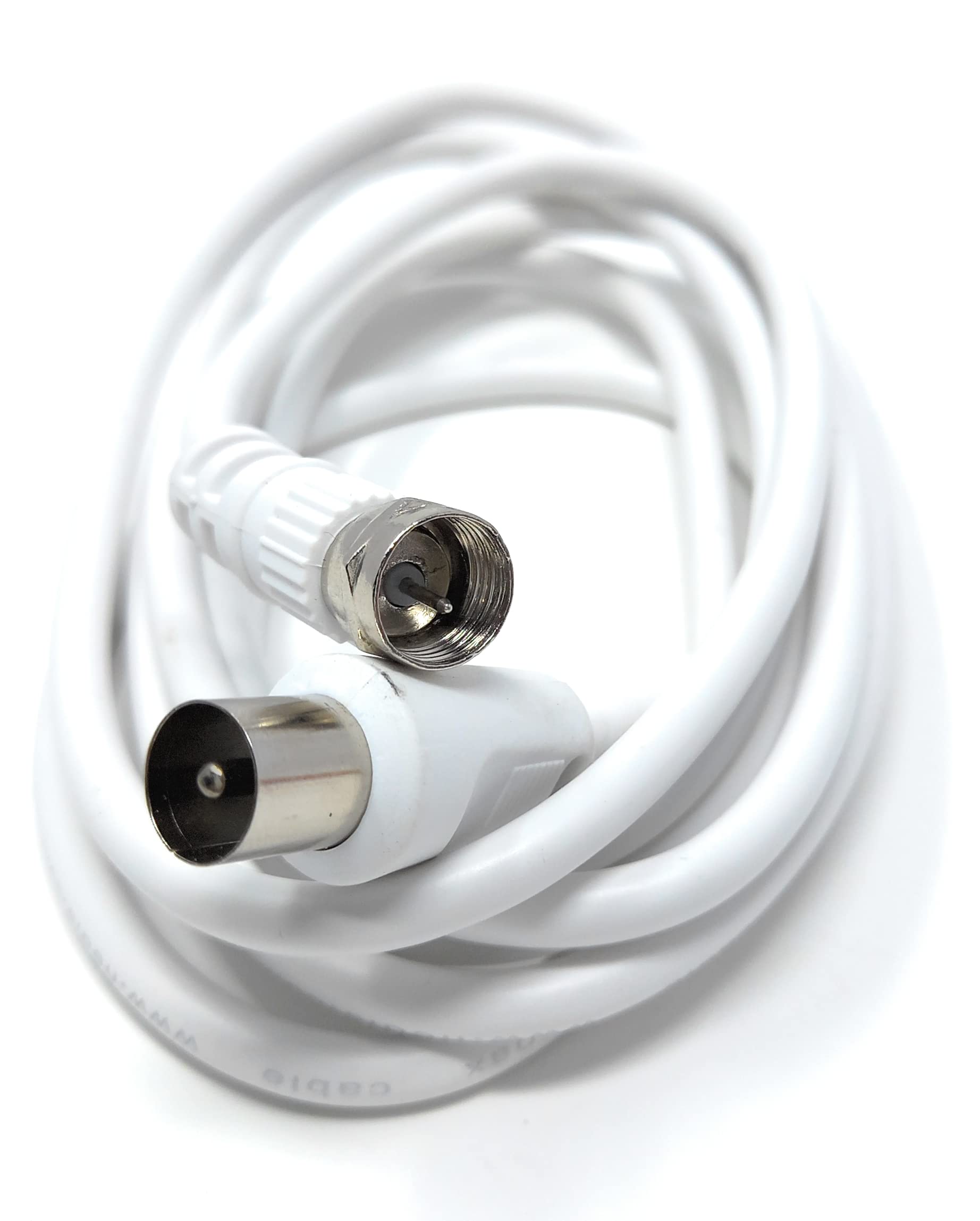 DRUT RF TV Aerial Male to F Type Connector Male Plug Coaxial Coax Cable, Lead, 75 Ohm, 3C-2V