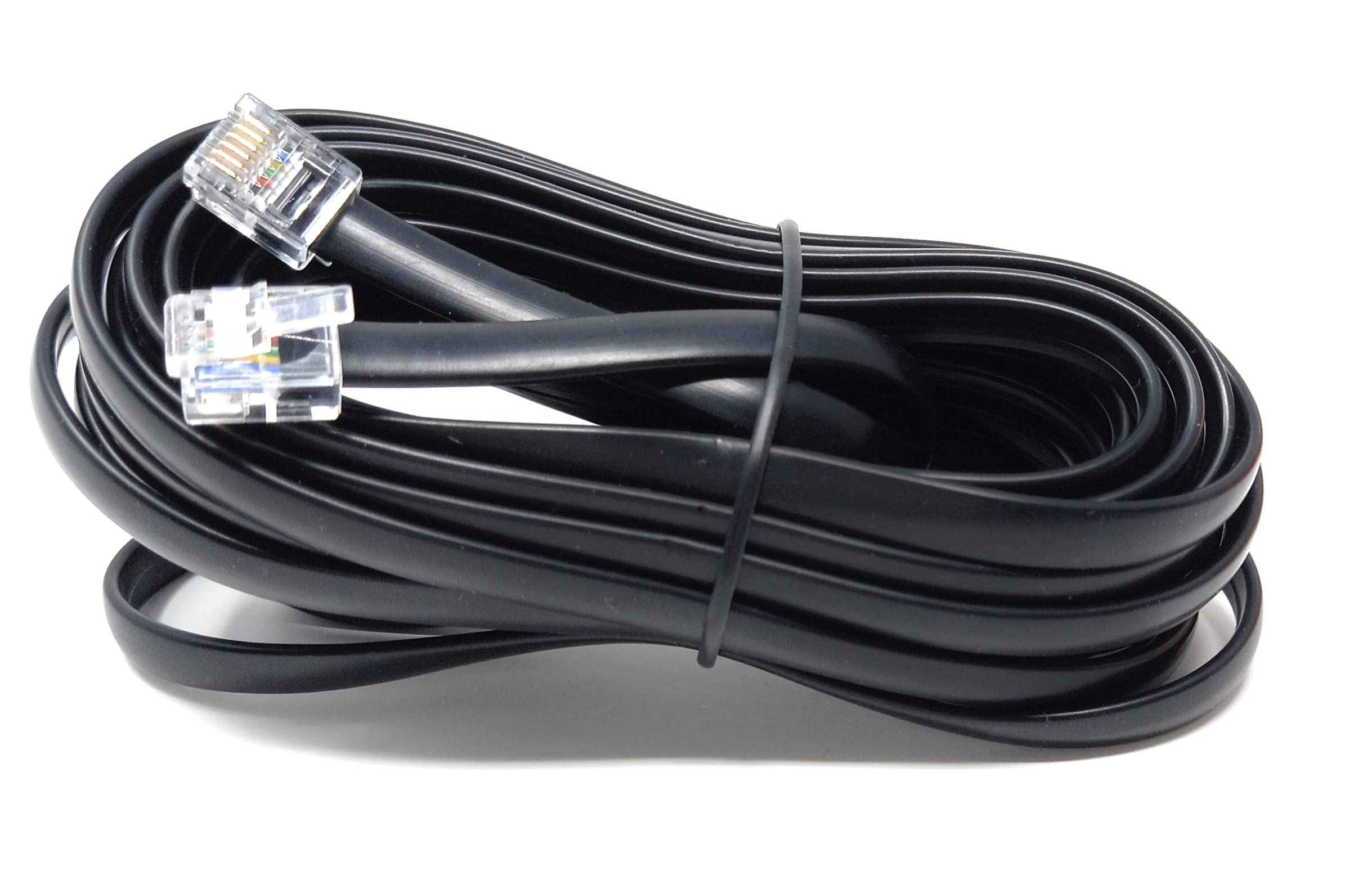 DRUT FLAT RJ12 to RJ12 6P6C Cable Lead Plug to Plug (RJ11 with 6 pin Wire)