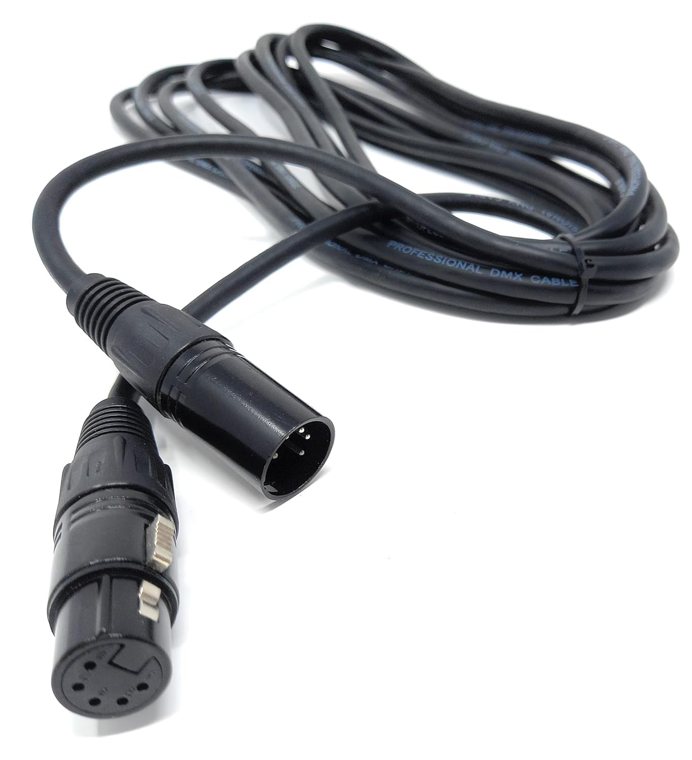 DMX (XLR) 5 pin Spiral Shielded Insulated Male to Female Extension Stage Light Signal Cable Lead
