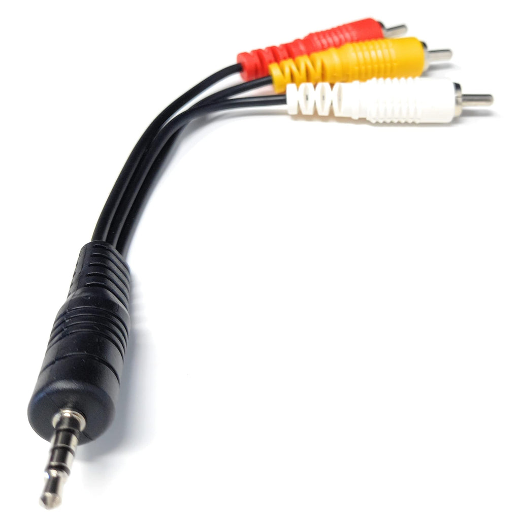 DRUT 3.5mm 4 Pole Jack Plug to 3 x RCA Phono Composite Audio Video AV AUX Lead Cable