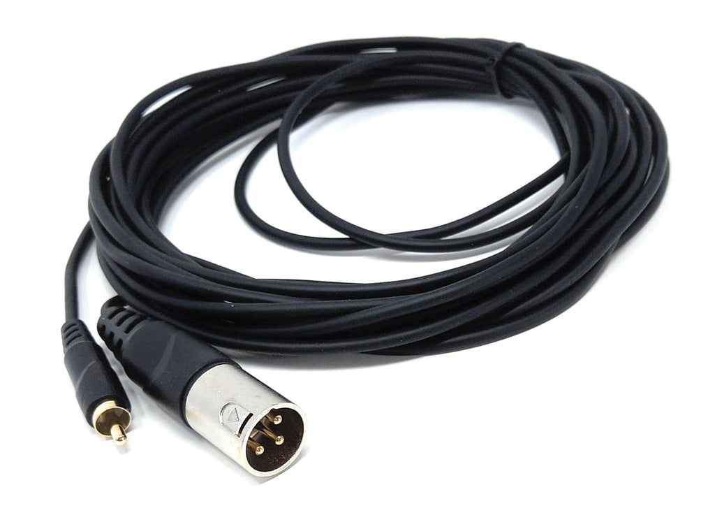 DRUT 3-Pin Male XLR to RCA Phono Single Plug Cable for HiFi Audio, Music Instruments, Mixer, Microphone Lead, Cable, Gold Plated