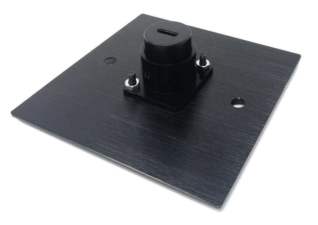 Brushed Aluminium Single USB-C Socket Feedthrough D-Series Outlet Wall Faceplate – Durable Metal Plate with Screws Included