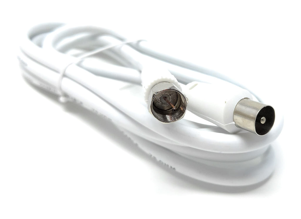 DRUT RF TV Aerial Male to F Type Connector Male Plug Coaxial Coax Cable, Lead, 75 Ohm, 3C-2V