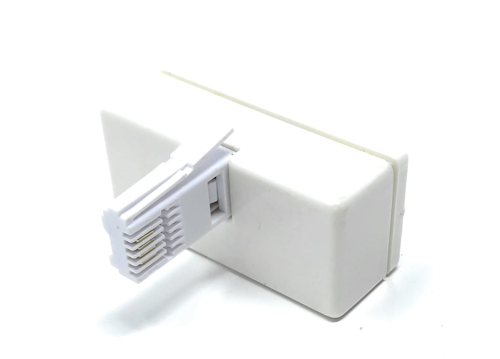 DRUT BT 1x BT Plug - 4x BT Sockets Telephone Splitter BT Phone Lines T Shaped Cable Adapter, White