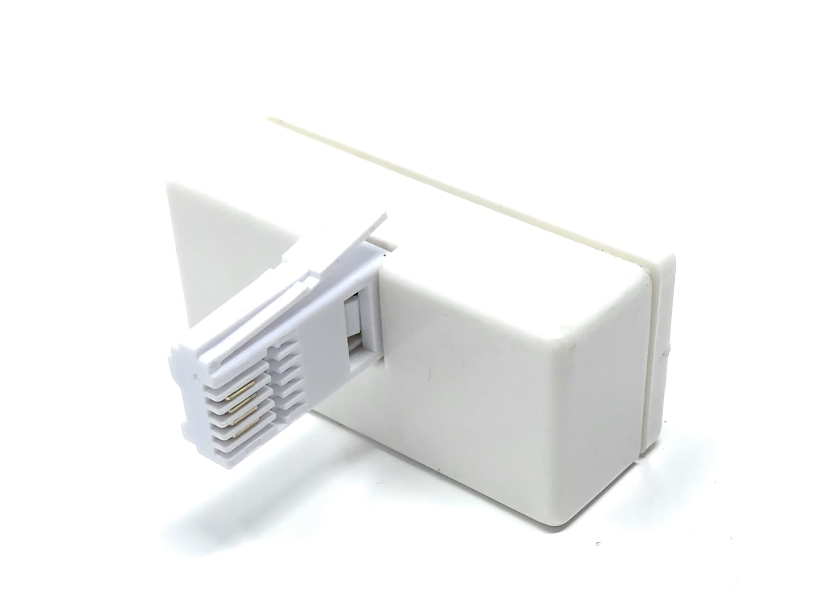 DRUT BT 1x BT Plug - 4x BT Sockets Telephone Splitter BT Phone Lines T Shaped Cable Adapter, White