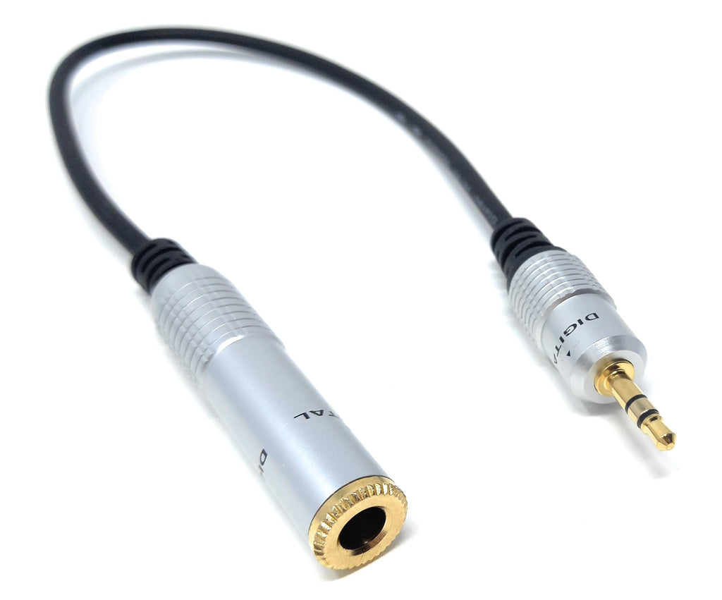 DRUT 30cm 3.5mm Jack Male to 6.35mm Socket Female Adapter Extension Audio Cable Lead