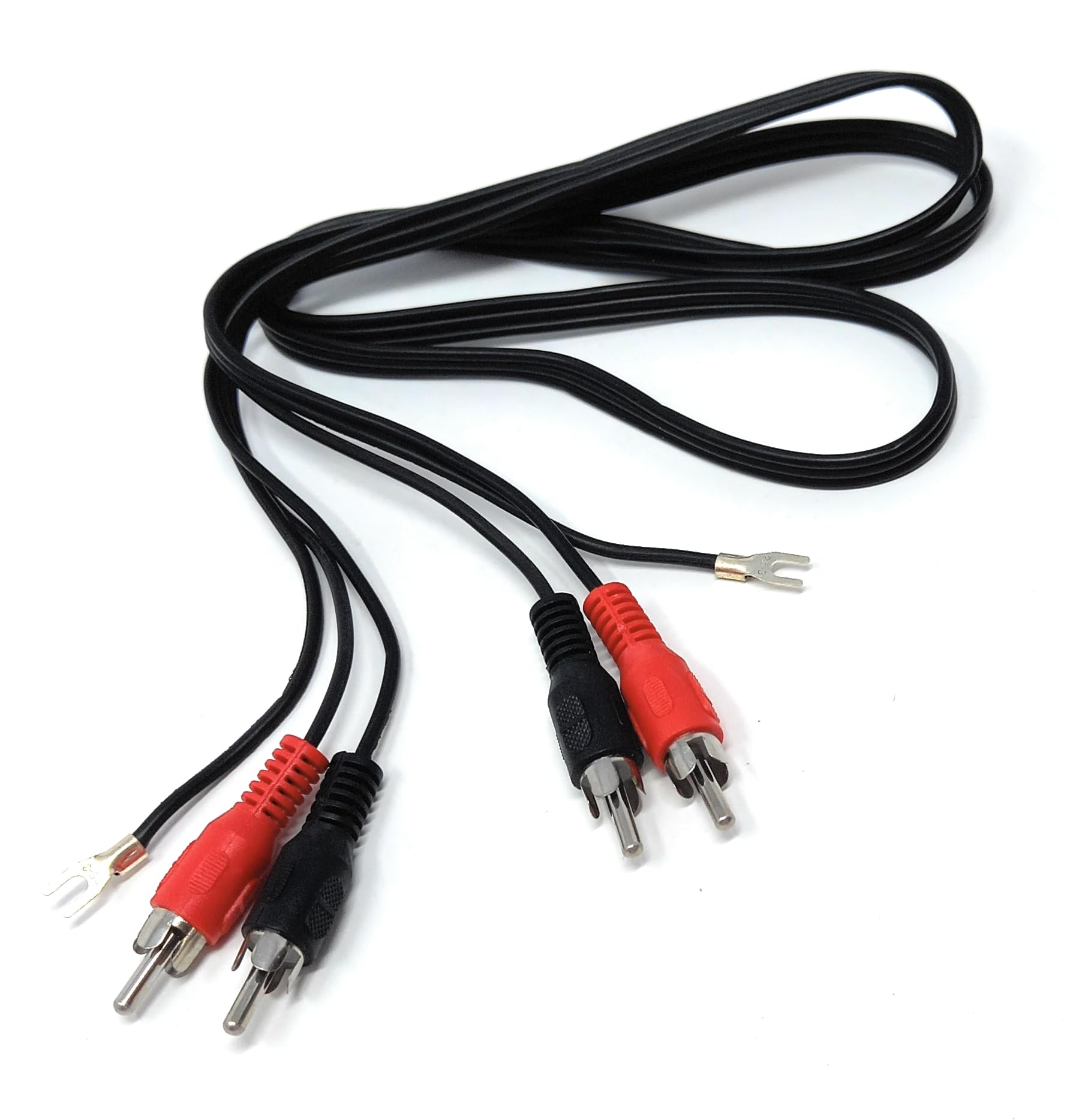 DRUT 1.2m RCA to RCA Twin Phono Audio Cable With Earth Lead for Turntable Mixer