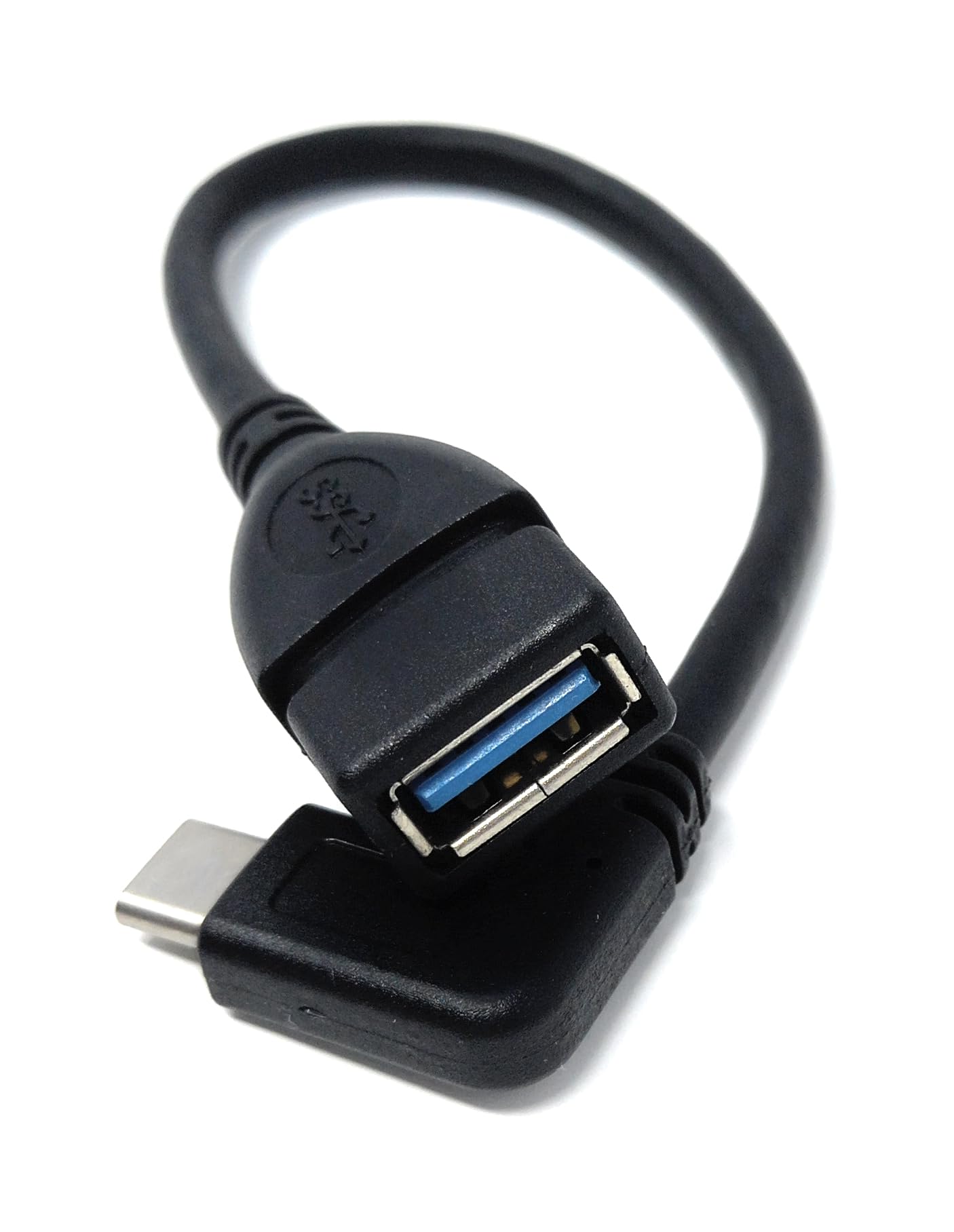 DRUT 20cm Right Angle USB 3.1 Type C to USB 3.0 Type A Socket OTG Extension Cable Adapter 0.6ft