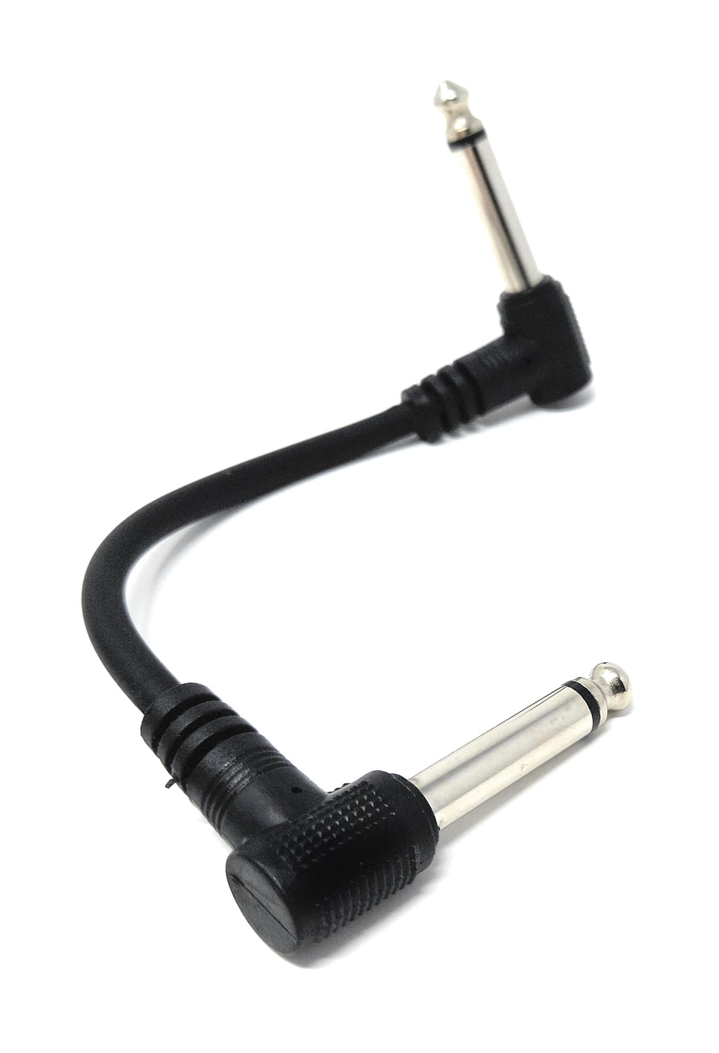 DRUT Patch Cables 6.35mm (1/4") TS Mono 90 Right Angle Jack to Jack Cable Lead, Compatible With Guitar, Bass, Acoustic, Effects Pedal, Mixer, Speaker, DJ, Music instruments