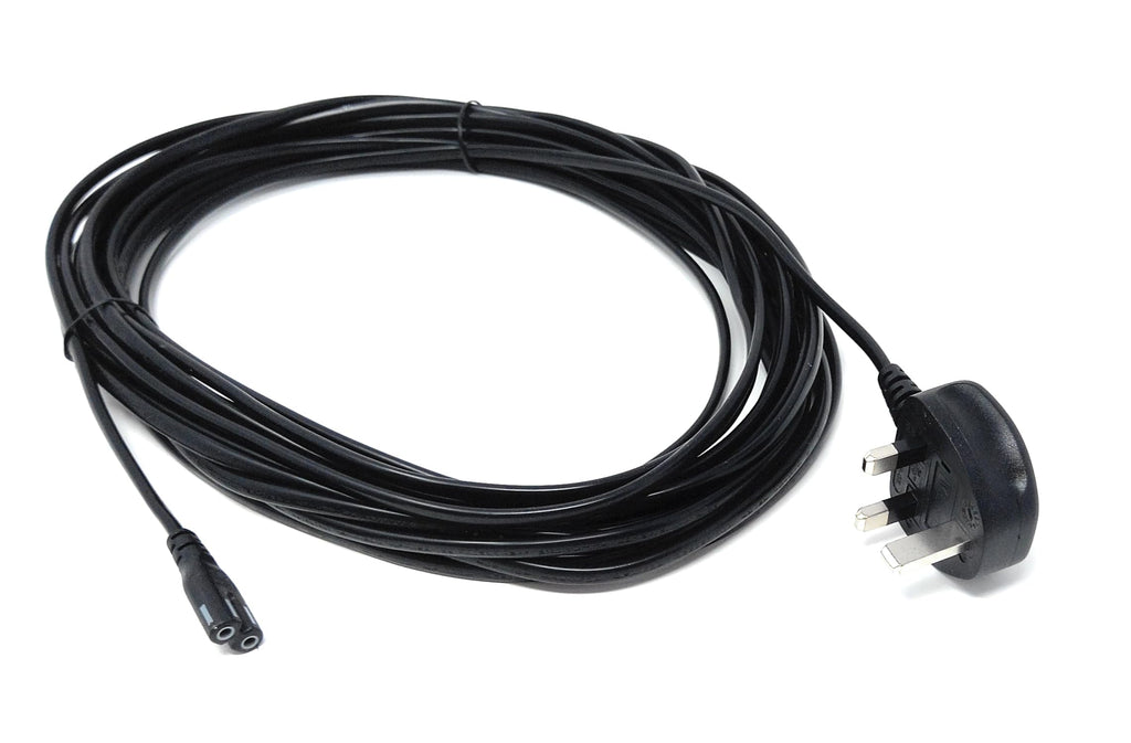 UK Power Cable 3A Fused Plug to C7 Figure-8 Lead – Compatible with PS5, PS4, Xbox, Laptops, Smart TVs, DVD Players, and Chargers