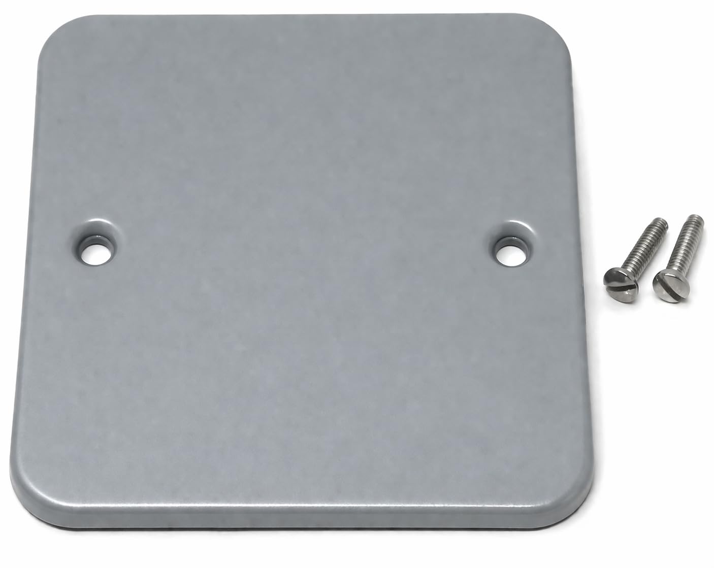 Single Gang Metal Clad Blanking Plate – Durable Wall Faceplate Cover for Electrical Sockets with Screws Included (80x80x4mm)
